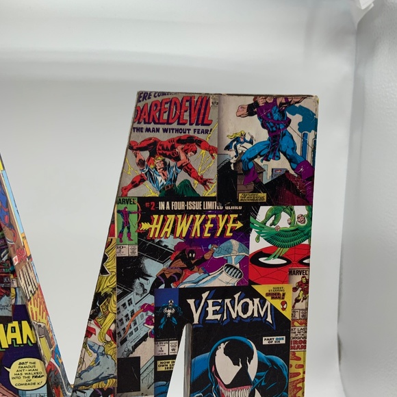 Marvel Comics Letter M Wall Hanging Retro Comics Wooden Wall Decor - Picture 5 of 16